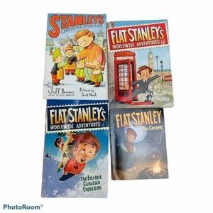 Lot Of 4 Flat Stanley Books Jeff Brown Goes Camping Christmas Adventure 4 14